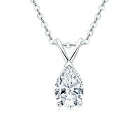 NHYHEHMR 925 Argent Sterling 1,5 CMT Couper D Couleur réelle Colliers de Pendentif à chaîne de Moisanite pour Femmes Bijoux
