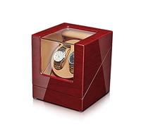 NHYHEHMR Automatic Watch Winder Storage Display Box for 2/4 Watches with Silent Motor Flexible Watch Pillow Acrylic Glass Wood Shell Piano Finish Fit Lady and Man Watches (Size : 2+0)
