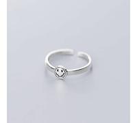 NHYHEHMR Bague D'Expression Simple Et Compacte en S925, Bague Smiley Mode Pour Dames, Ouverture réglable