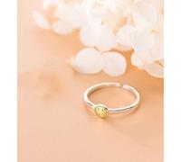 NHYHEHMR Bague D'Expression Simple Et Compacte en S925, Bague Smiley Mode Pour Damesd', Ouverture réglable