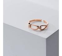 NHYHEHMR Bague en S925, Bague en Anneau de Verrouillage Ovale Creux Simple Pour Dames et rose, Ouverture réglable