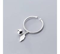 NHYHEHMR Bague en S925, Bague Ouverte à la Feuille Simple de Style Japonais Pour Femmebague en s925, Ouverture réglable