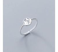 NHYHEHMR Bague en S925, Bague Ouverte de Fil Simple de Terre Creuse de Mode de Damesbague en s925, Ouverture réglable