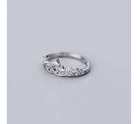 NHYHEHMR Bague en S925, Bague Réglable en Diamant à Couronne Creuse Pour Damesbague en s925, Ouverture réglable
