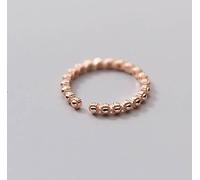 NHYHEHMR Bague en S925, Bijoux à Main Ouverte Guirlande de Perles Rondes Simples Pour Dames rose, Ouverture réglable