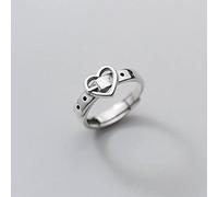 NHYHEHMR Bague en S925, Boucle D'Amour de Ceinture en Thaïlandaise Pour Dames, Bijoux à Main Creuse en Fme de Coeur Réglablebague en s925, Ouverture réglable