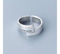 NHYHEHMR Bague en S925, Dames de Style Japonais Simples Lettres Anglaises Bijoux à Main Réglables Pour Femmesbague en s925, Ouverture réglable