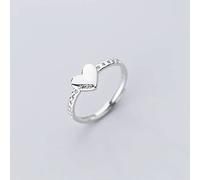NHYHEHMR Bague en S925, Dames Lettre Coquille Amour Fille Coeur Chaîne Bijoux D'eille Creusebague en s925, Ouverture réglable