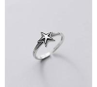 NHYHEHMR Bague en S925, Ligne de Personnalité Pour Dames Bague de Style Littéraire en Thaïlandais Étoile à Cinq Branchesbague en s925, Ouverture réglable