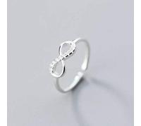NHYHEHMR Bague en S925 pour femme en style doux avec diamants et fme linéaire personnalisée infinie 8 anneaux pour index, bague en S925, ouverture ajustée