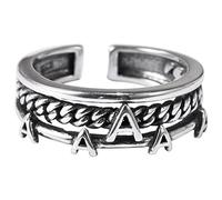 NHYHEHMR Bague Ouverte en 925 Lettre Vintage en une Chaîne Tressée Ouverte Lisse Hommes Et Femmes Bague Index Index Cadeaux Pour AmoureuxBague tressée lettre, Ouver