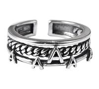 NHYHEHMR Bague Rétro de Style Chinois en 925 Lettre Vintage une Chaîne Tressée Ouverte Brillante Bague de Mode Unisexe IndexBague tressée lettre