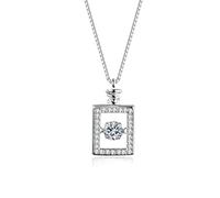 NHYHEHMR Beating Heart Perfume Bottle Crystal Pendant Clavicle Chain Necklace For Women Wedding Party Dress Jewelry Gift