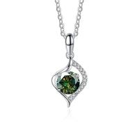 NHYHEHMR Collier avec pendentif en moissanite 1 carat couleur D VVS1 bleu/rose/jaune pour femme en argent sterling 925 à quatre griffes - Cadeau de Saint-Valentin d'anniversaire avec certificat