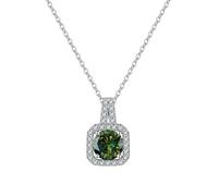 NHYHEHMR Collier avec pendentif en moissanite bleu jaune rose 1 carat couleur D VVS1 pour femme en argent sterling 925 - Cadeau de fiançailles, Saint-Valentin, anniversaire avec certificat
