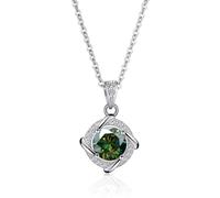 NHYHEHMR Collier avec pendentif en moissanite bleu rose vert 1 carat couleur D VVS1 pour femme en argent sterling 925 avec diamant - Cadeau de Saint-Valentin d'anniversaire avec certificat