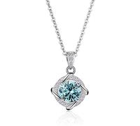 NHYHEHMR Collier avec pendentif en moissanite bleu/rose/vert 1 ct pour femme, en argent sterling 925 couleur D VVS1, collier diamant VVS1, cadeau pour maman et fille avec certificat