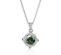 NHYHEHMR Collier avec pendentif en moissanite bleu/rose/vert 1 ct pour femme, en argent sterling 925 couleur D VVS1, collier diamant VVS1, cadeau pour maman et fille avec certificat