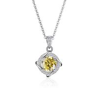 NHYHEHMR Collier avec pendentif en moissanite bleu/rose/vert 1 ct pour femme, en argent sterling 925 couleur D VVS1, collier diamant VVS1, cadeau pour maman et fille avec certificat