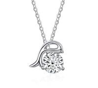 NHYHEHMR Collier avec pendentif en moissanite bleu vert rose 1 carat couleur D VVS1 pour femme en argent sterling 925 - Cadeau de Saint-Valentin d'anniversaire avec certificat