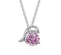 NHYHEHMR Collier avec pendentif en moissanite bleu vert rose 1 carat couleur D VVS1 pour femme en argent sterling 925 - Cadeau de Saint-Valentin d'anniversaire avec certificat