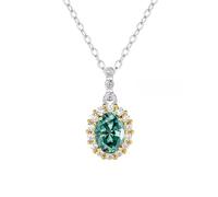 NHYHEHMR Collier avec pendentif en moissanite de 1,5 carat pour femme, couleur D, clarté VVS1, collier ovale en argent sterling 925 pour femme, maman, vous-même