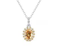 NHYHEHMR Collier avec pendentif en moissanite de 1,5 carat pour femme, couleur D, clarté VVS1, collier ovale en argent sterling 925 pour femme, maman, vous-même