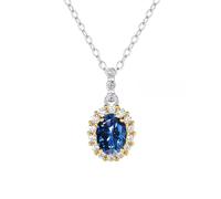 NHYHEHMR Collier avec pendentif en moissanite de 1,5 carat pour femme, couleur D, clarté VVS1, collier ovale en argent sterling 925 pour femme, maman, vous-même
