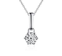 NHYHEHMR Collier avec pendentif en moissanite de 1 à 2 carats - Couleur D VVS1 - Coupe ronde - En argent sterling 925 - Pour femme - Cadeau de Saint-Valentin - Cadeau d'anniversaire - Avec certificat