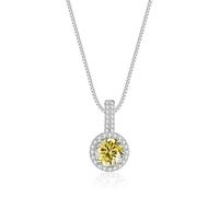 NHYHEHMR Collier avec pendentif en moissanite multicolore 1 carat D Color VVS1 pour femme en argent sterling 925 - Cadeau de Saint-Valentin d'anniversaire avec certificat