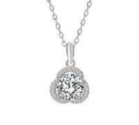 NHYHEHMR Collier avec pendentif en moissanite plaqué or blanc 18 carats 18 carats Couleur D Collier diamant taille idéale pour femme Cadeau de mariage et de fiançailles avec certificat