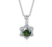 NHYHEHMR Collier avec pendentif en moissanite pour femme, collier en diamant jaune/bleu/rose 1 ct D, collier étoile en argent sterling 925 pour femme, maman avec certificat