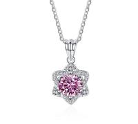 NHYHEHMR Collier avec pendentif en moissanite pour femme, collier en diamant jaune/bleu/rose 1 ct D, collier étoile en argent sterling 925 pour femme, maman avec certificat