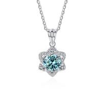 NHYHEHMR Collier avec pendentif en moissanite pour femme, collier en diamant jaune/bleu/rose 1 ct D, collier étoile en argent sterling 925 pour femme, maman avec certificat
