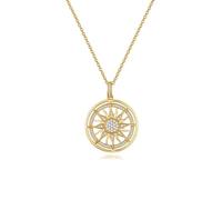 NHYHEHMR Collier avec pendentif en moissanite pour femme - Couleur D VVS1 - En argent sterling 925 - Collier rond doré pour femme