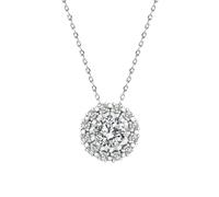 NHYHEHMR Collier avec pendentif en moissanite ronde 1 carat couleur D VVS1 pour femme en argent sterling S925