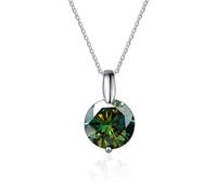 NHYHEHMR Collier avec pendentif en moissanite rose bleu jaune 1 à 3 carats couleur D VVS1 pour femme en argent sterling 925 et diamant - Cadeau de Saint-Valentin d'anniversaire avec certificat