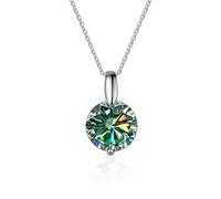 NHYHEHMR Collier avec pendentif en moissanite rose bleu jaune 1 à 3 carats couleur D VVS1 pour femme en argent sterling 925 et diamant - Cadeau de Saint-Valentin d'anniversaire avec certificat