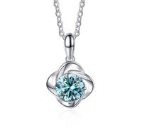 NHYHEHMR Collier avec pendentif en moissanite rose bleu jaune 1 carat couleur D VVS1 pour femme en argent sterling 925 - Cadeau de Saint-Valentin d'anniversaire avec certificat