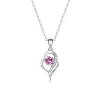 NHYHEHMR Collier avec pendentif en moissanite VVS1 pour femme, en argent sterling 925 avec pendentif en forme de cœur jaune/bleu/rose avec certificat d'authenticité