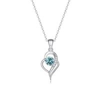 NHYHEHMR Collier avec pendentif en moissanite VVS1 pour femme, en argent sterling 925 avec pendentif en forme de cœur jaune/bleu/rose avec certificat d'authenticité