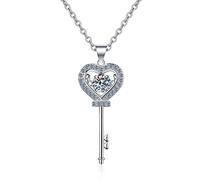 NHYHEHMR Collier avec pendentif moissanite 0,5 carat couleur D VVS1 pour femme en argent sterling 925 plaqué or 18 carats avec certificat