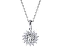 NHYHEHMR Collier avec pendentif moissanite 1 carat couleur D plaqué or 18 carats S925 pour femme avec certificat d'authenticité