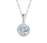 NHYHEHMR Collier avec pendentif moissanite 1 carat couleur D VVS1 pour femme en argent sterling S925 avec certificat certifié GRA