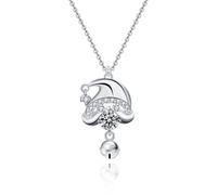 NHYHEHMR Collier avec pendentif Père Noël moissanite 0,5 carat couleur D VVS1 en argent sterling S925 plaqué or 18 carats - Cadeau de mariage, fiançailles, Saint-Valentin, Noël