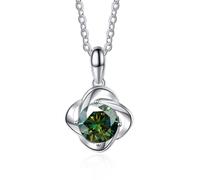 NHYHEHMR Collier en argent sterling 925 avec diamant moissanite 1 ct avec couleur D VVS1 - Pendentif diamant jaune/bleu/rose - Cadeau pour maman et fille avec certificat