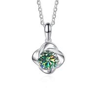 NHYHEHMR Collier en argent sterling 925 avec diamant moissanite 1 ct avec couleur D VVS1 - Pendentif diamant jaune/bleu/rose - Cadeau pour maman et fille avec certificat