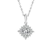 NHYHEHMR Collier en argent sterling 925 avec pendentif flocon de neige 1 carat couleur D moissanite pour maman, épouse, petite amie, bijoux cadeau avec certificat GRA