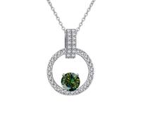 NHYHEHMR Collier en moissanite 1 ct pour femme, couleur D VVS1, collier avec pendentif diamant rose/bleu/jaune, colliers en argent sterling 925 pour femme, maman avec certificat