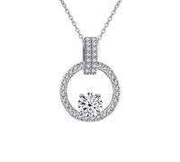 NHYHEHMR Collier en moissanite 1 ct pour femme, couleur D VVS1, collier avec pendentif diamant rose/bleu/jaune, colliers en argent sterling 925 pour femme, maman avec certificat